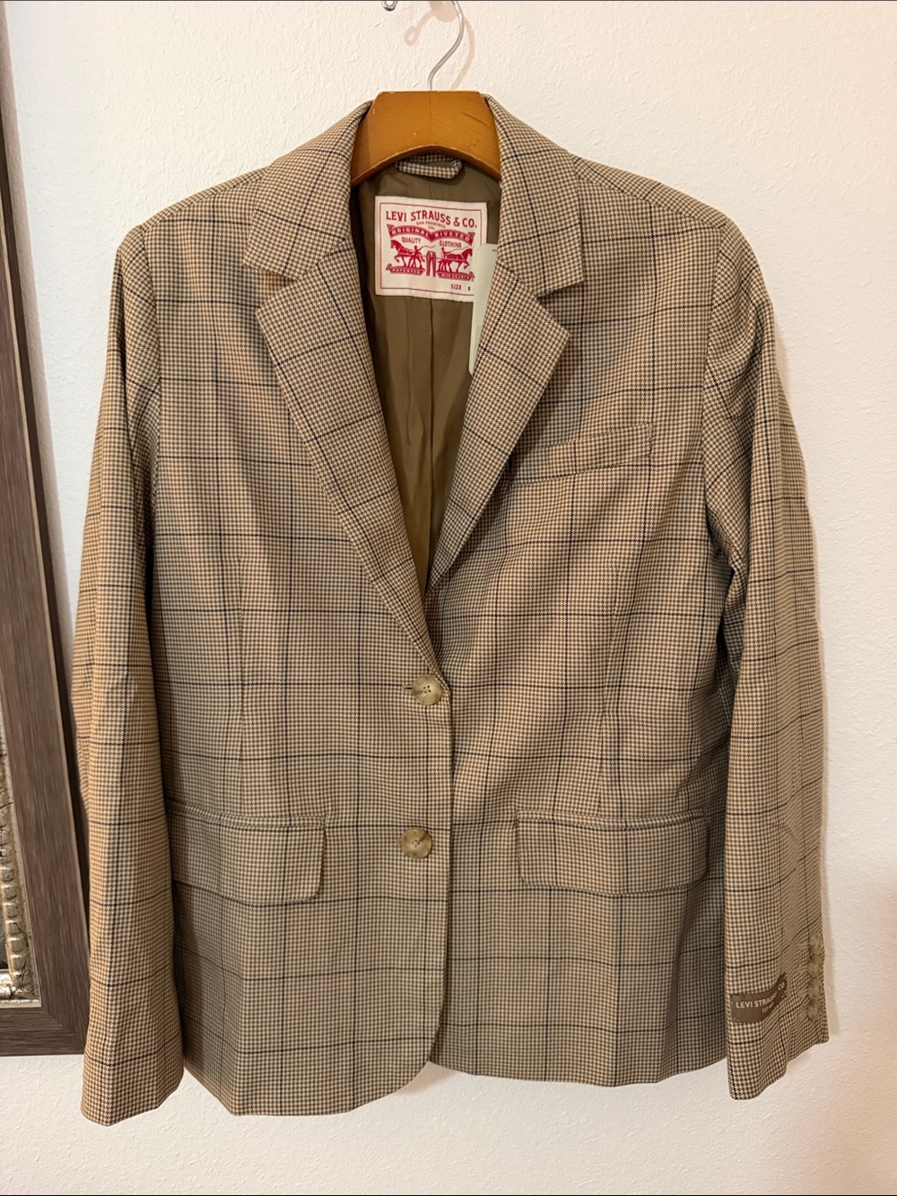 Levi's Tan Glen Plaid Women's Blazer